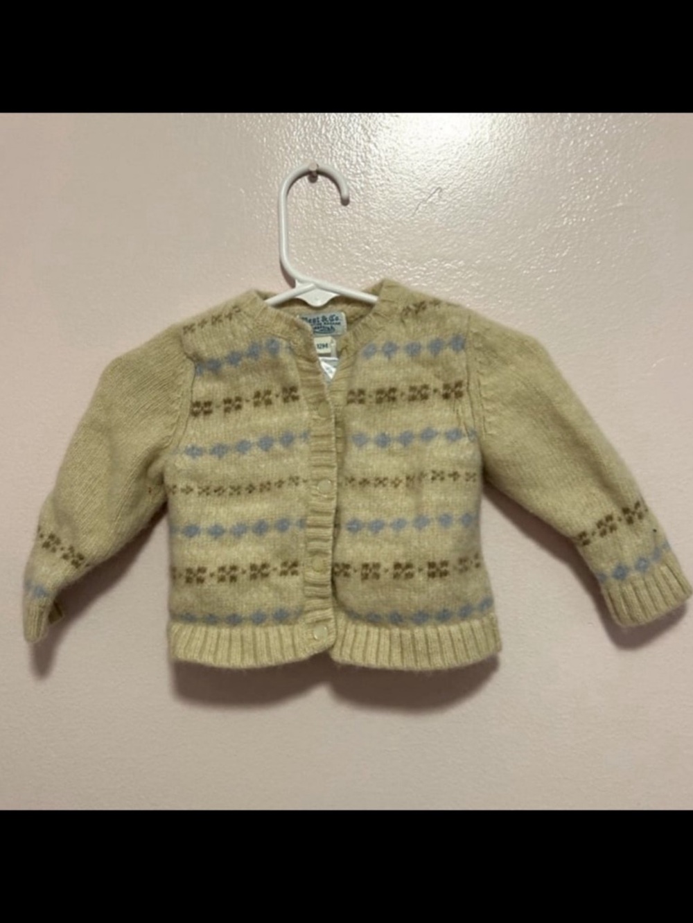 Vintage Best & Co 100% Merino Wool Sweater Sz 12 Mo